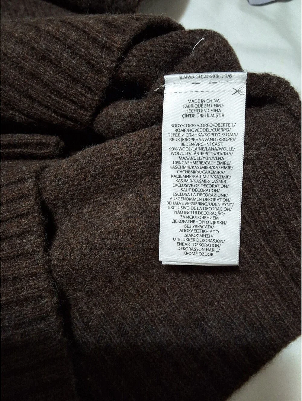 Polo Ralph Lauren Boy's Brown Wool Crewneck Sweater with Elbow Patches Size M